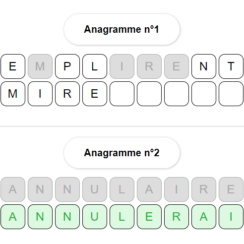 Accéder au jeu Anagrammez, le jeu des anagrammes.